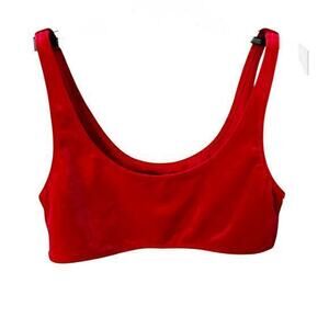 PACSUN Red Velvet cropped Halter tank NWT Sz L